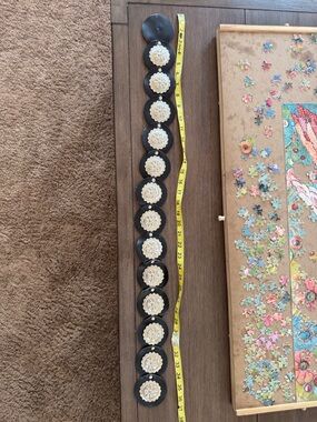 Decorative Black Belt with silver Medallions